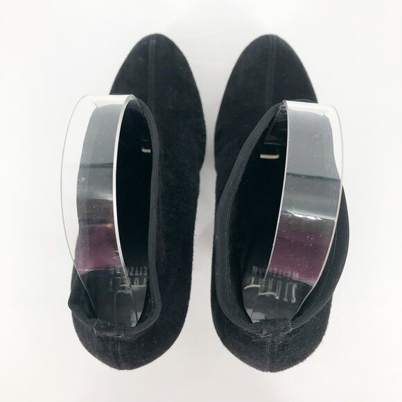 Stuart Weitzman Womens Sockemup Ankle Boots 6.5 Black Studded Suede - Picture 7 of 11